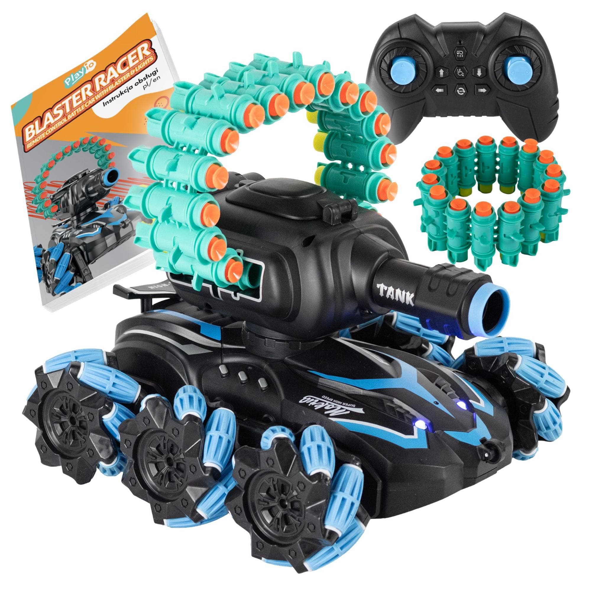 Auto RC z Wyrzutnią Lotek i Driftem 360 - Blaster Racer